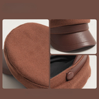 Felt Fisherman Cap Leather Brim Vintage