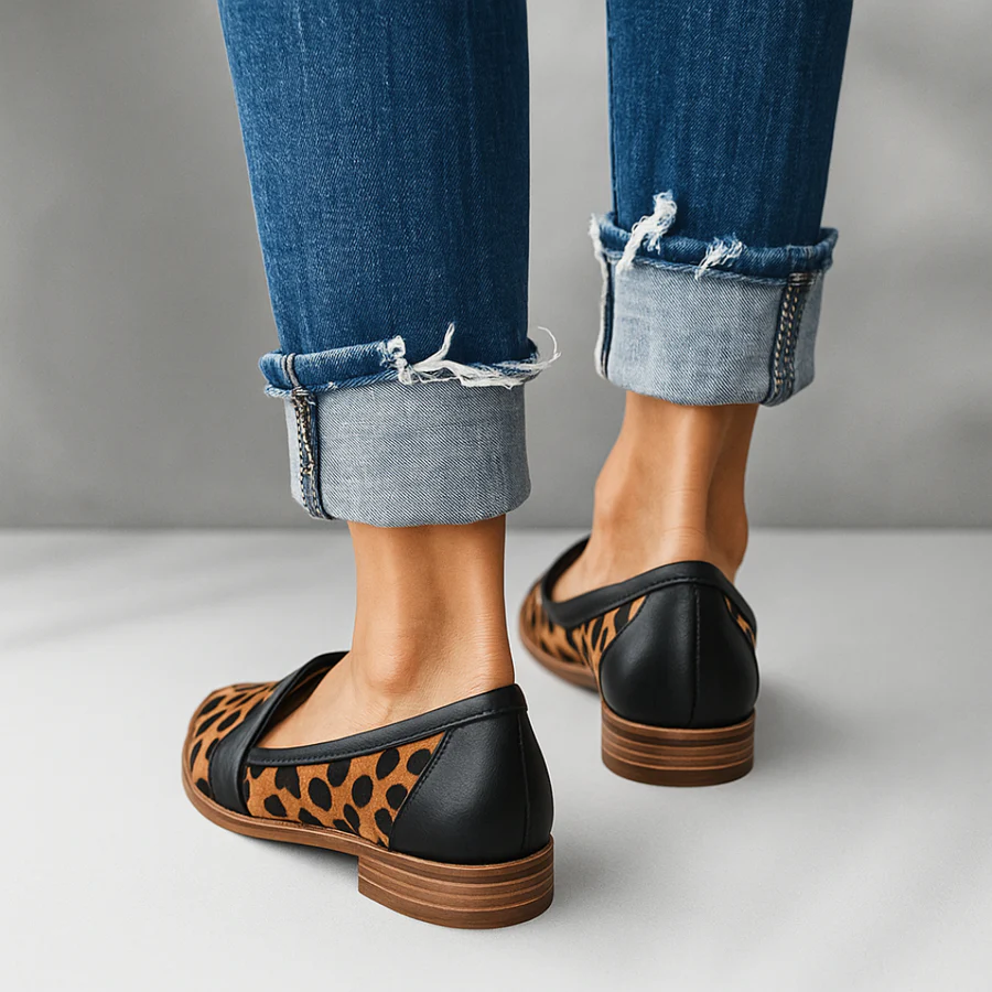 Orthopedic Loafers Women Leather Slip On Flat Arch Support Shoes