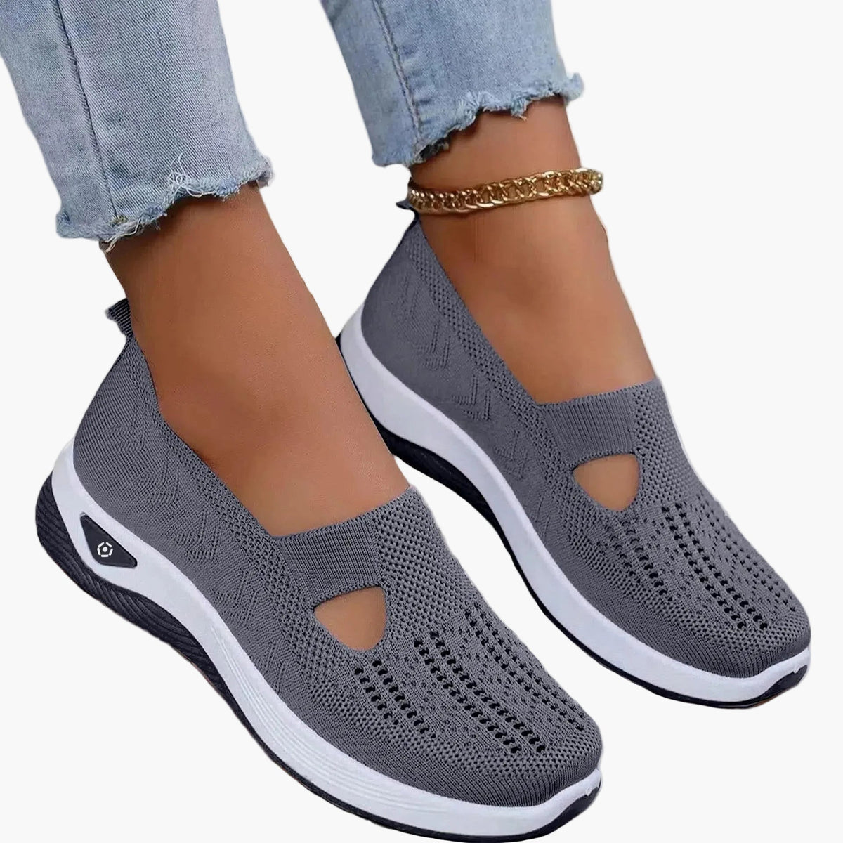 Orthopedic Shoes Women Breathable Knit Sneakers Arch Support Anti Slip