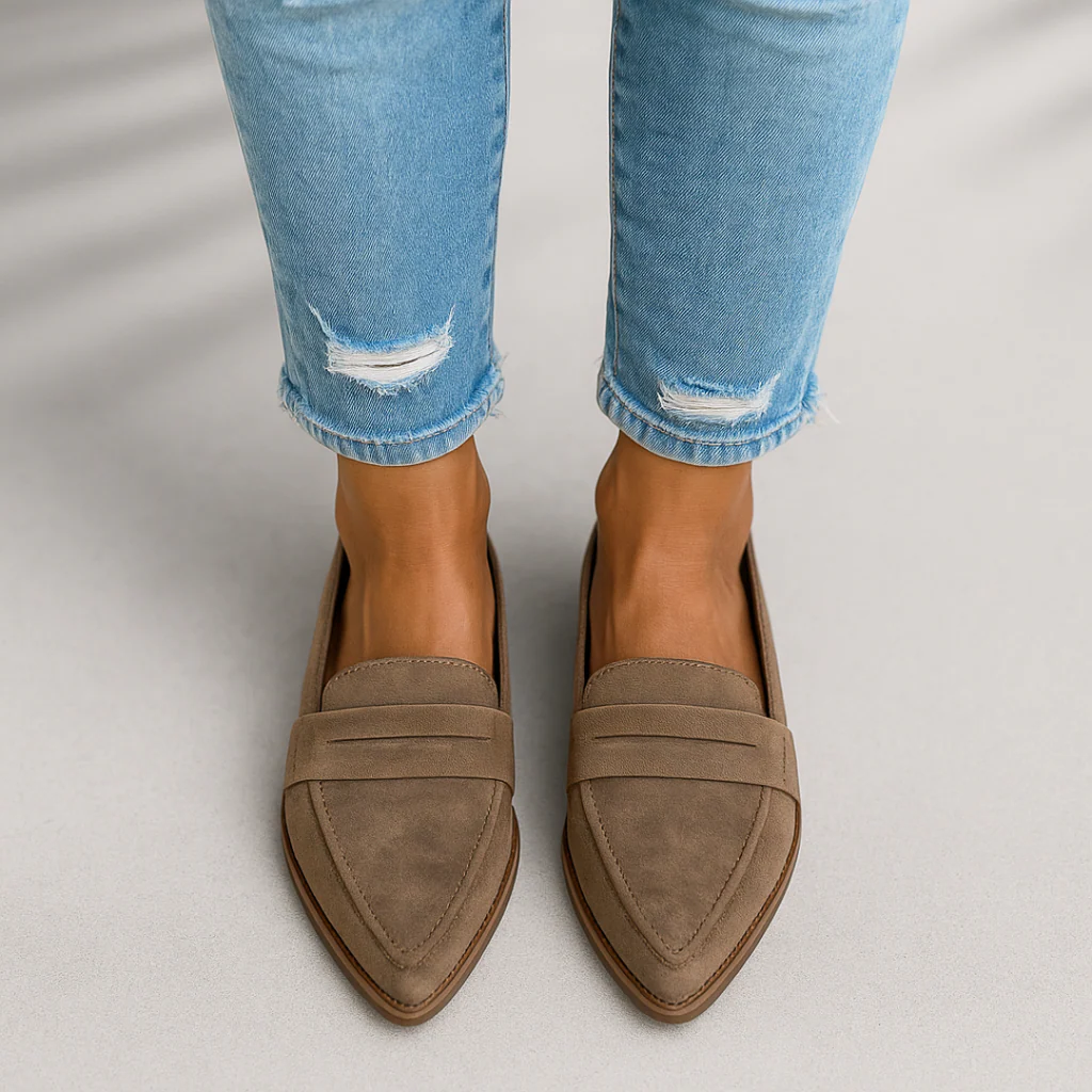 Orthopedic Loafers Women Leather Slip On Flat Arch Support Shoes