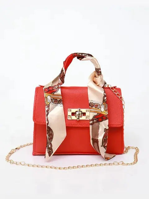 Freya | Women's Handbag | Brown Leather, Gold Clasp, Scarf Handle