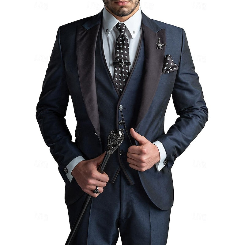Men 3 Piece Suit Blazer Waistcoat Trousers