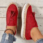 Women Slip-On Casual Sneakers Perforated Cork Trim