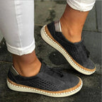 Women Slip-On Casual Sneakers Perforated Cork Trim
