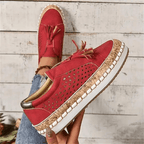 Women Slip-On Casual Sneakers Perforated Cork Trim
