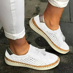 Women Slip-On Casual Sneakers Perforated Cork Trim