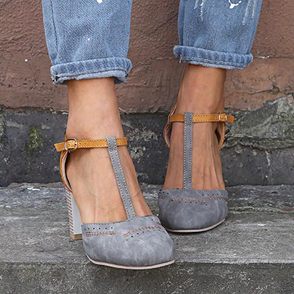 Women Leather Heel Shoes Orthopedic Support