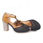 Women Leather Heel Shoes Orthopedic Support