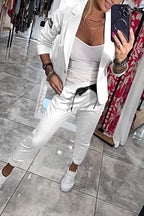 Marlow | Women's Blazer & Pants Set | Two-Piece, Elastic Waist | Office Wear