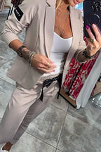 Marlow | Women's Blazer & Pants Set | Two-Piece, Elastic Waist | Office Wear