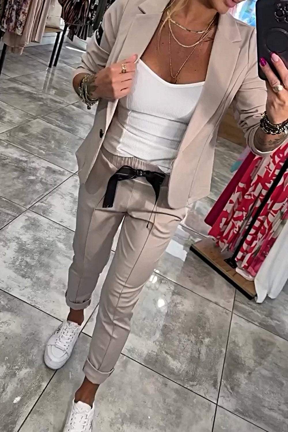 Marlow | Women's Blazer & Pants Set | Two-Piece, Elastic Waist | Office Wear
