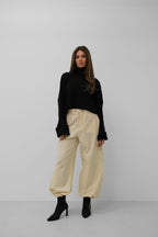 Tamsin | Women's Cargo Joggers | Yellow, Relaxed Fit | Cargo Pockets