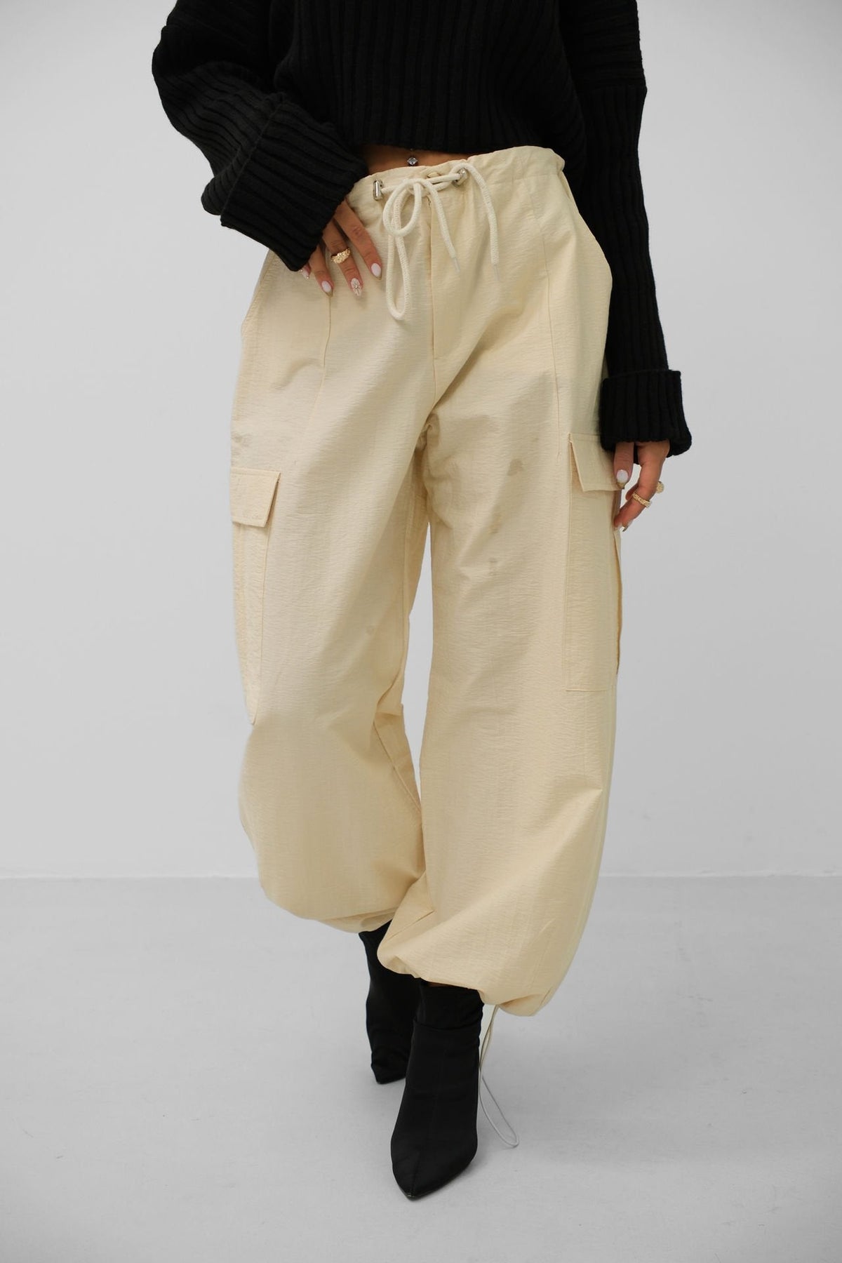 Tamsin | Women's Cargo Joggers | Yellow, Relaxed Fit | Cargo Pockets