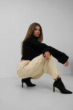 Tamsin | Women's Cargo Joggers | Yellow, Relaxed Fit | Cargo Pockets