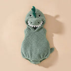Kids Dinosaur Costume Baby Hooded Romper Sherpa Fleece Toddler