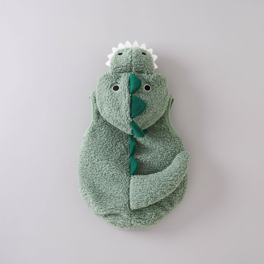 Kids Dinosaur Costume Baby Hooded Romper Sherpa Fleece Toddler