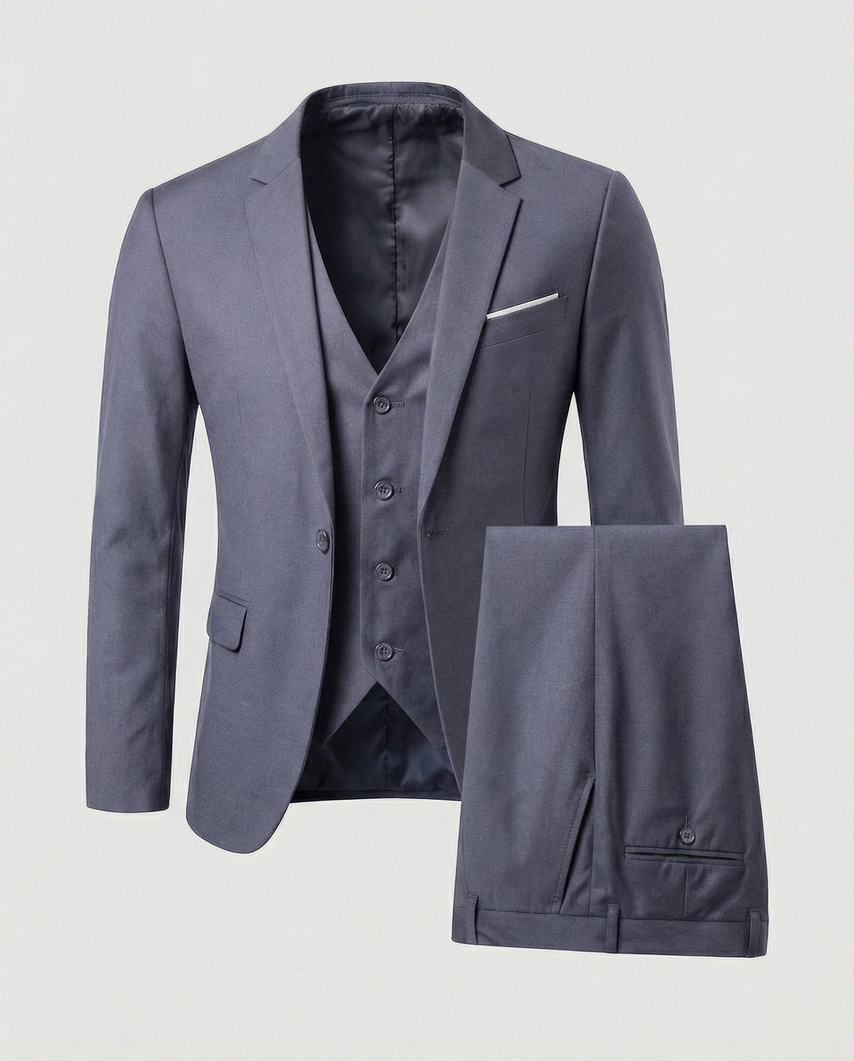 Men's Three Piece Suit | Classic Fit Jacket Vest Trousers | Formal