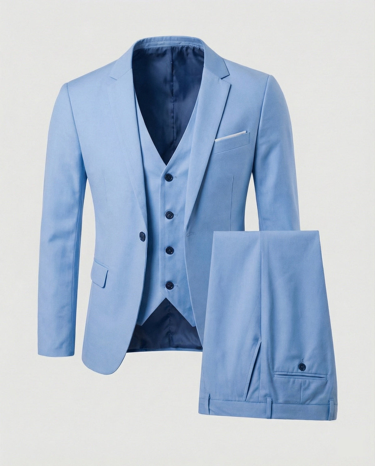 Men's Three Piece Suit | Classic Fit Jacket Vest Trousers | Formal