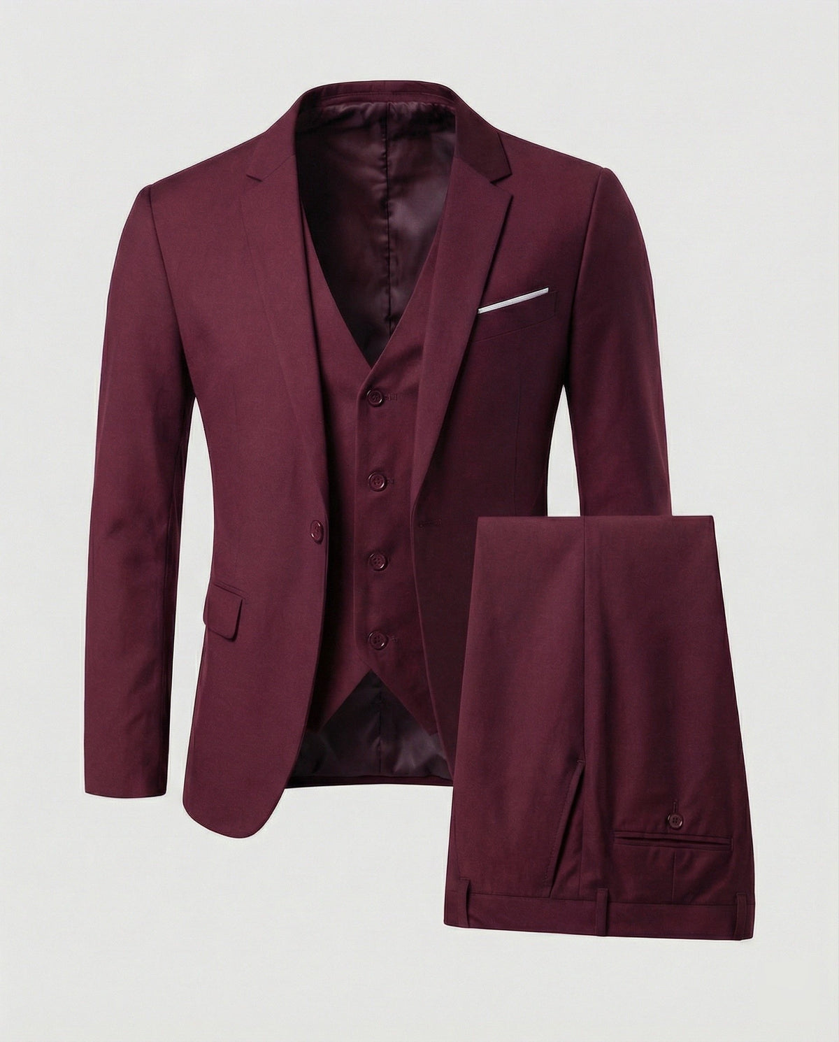 Men's Three Piece Suit | Classic Fit Jacket Vest Trousers | Formal
