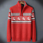 Odette | Men's Fair Isle Half-Zip Sweater | Stand Collar, Long Sleeve