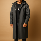 Florine | Men Waterproof Hooded Rain Jacket Long