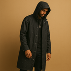 Florine | Men Waterproof Hooded Rain Jacket Long