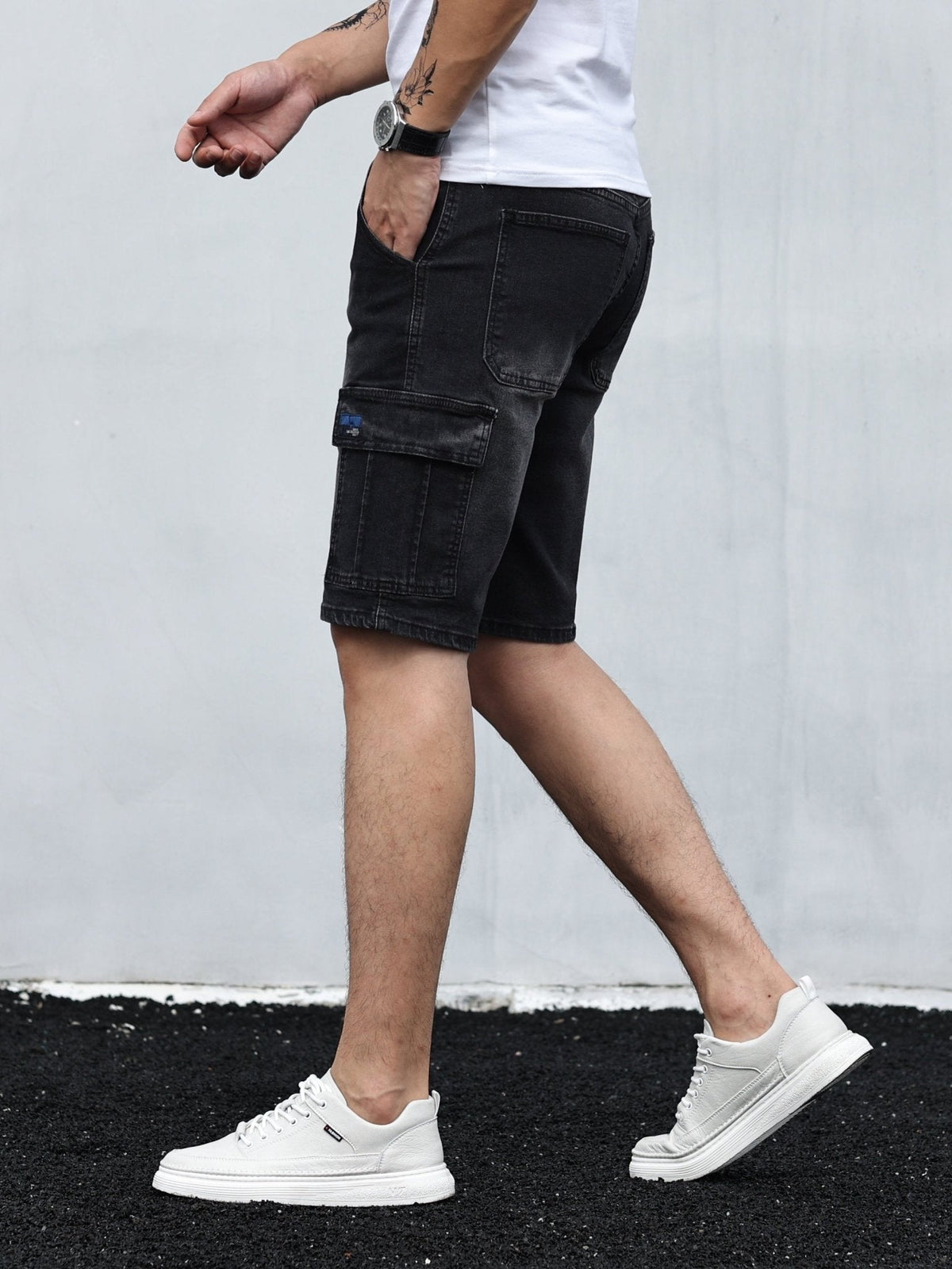 Honor | Men's Cargo Shorts | Denim, Adjustable Waistband | Casual