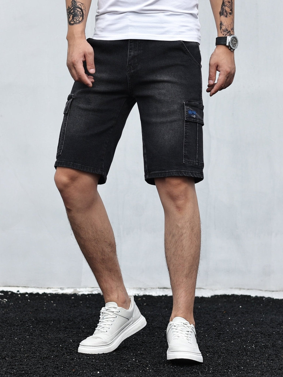 Honor | Men's Cargo Shorts | Denim, Adjustable Waistband | Casual