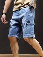 Honor | Men's Cargo Shorts | Denim, Adjustable Waistband | Casual
