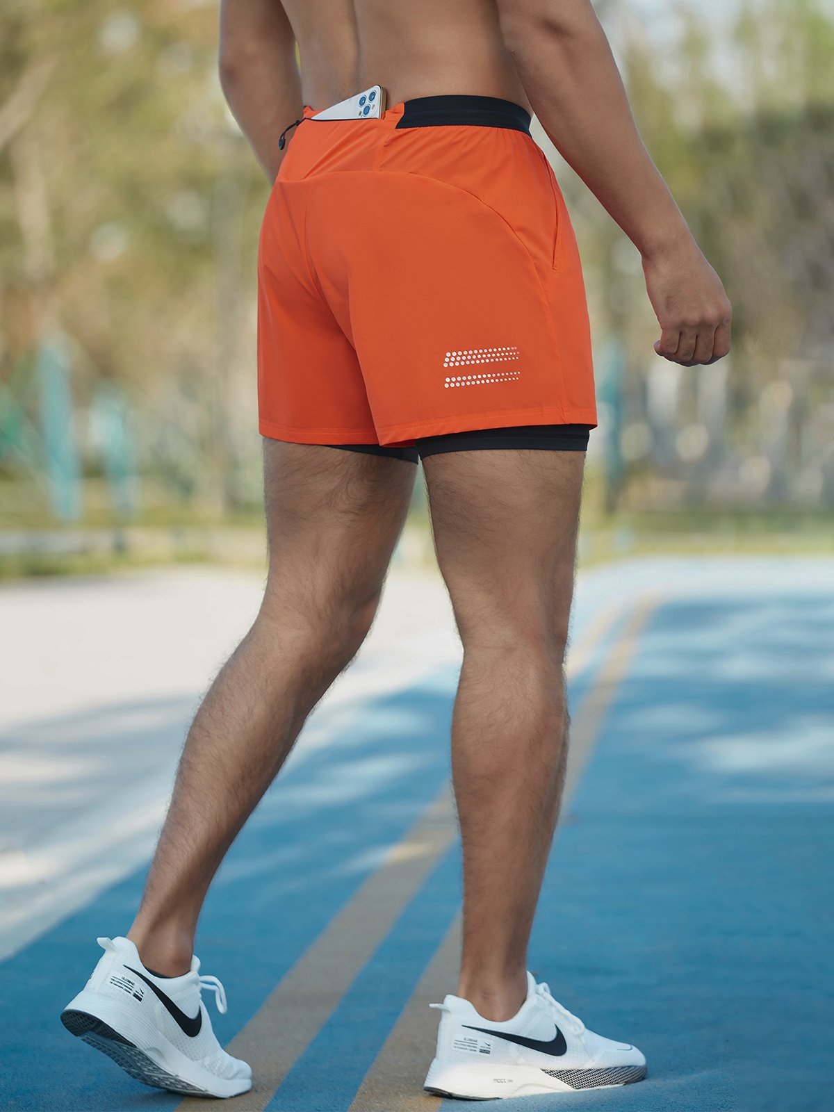 Men 2in1 Running Shorts Phone Pocket Quick Dry