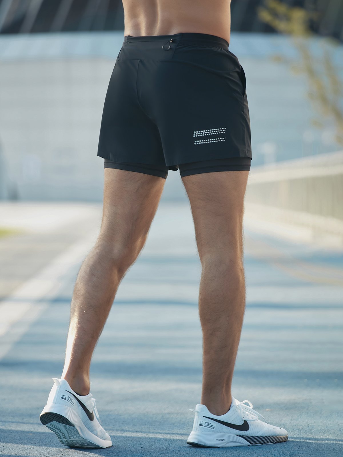 Men 2in1 Running Shorts Phone Pocket Quick Dry