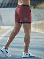 Men 2in1 Running Shorts Phone Pocket Quick Dry