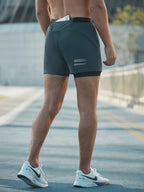 Men 2in1 Running Shorts Phone Pocket Quick Dry