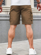 Men Cargo Shorts Relaxed Fit Zip Pockets
