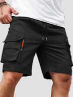 Men Cargo Shorts Relaxed Fit Zip Pockets