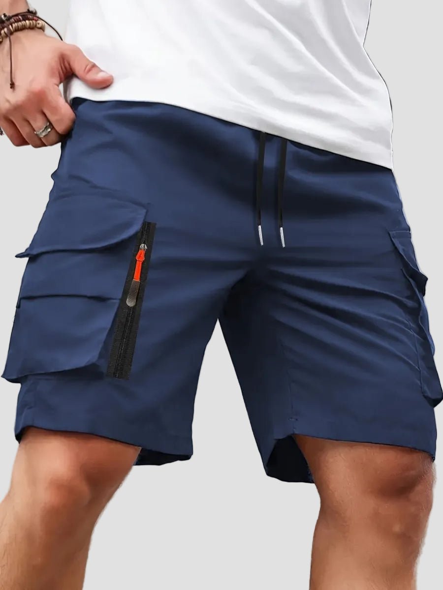 Men Cargo Shorts Relaxed Fit Zip Pockets