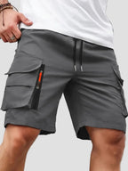Men Cargo Shorts Relaxed Fit Zip Pockets