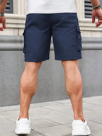 Men Cargo Shorts Relaxed Fit Zip Pockets
