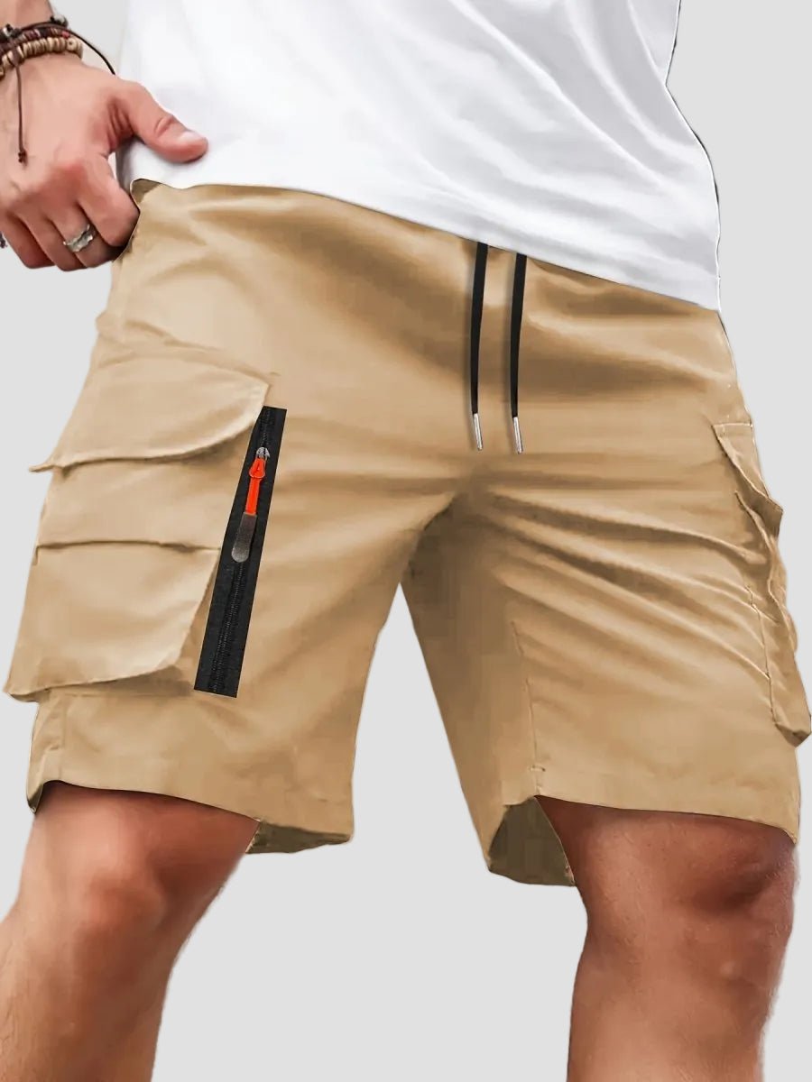 Men Cargo Shorts Relaxed Fit Zip Pockets