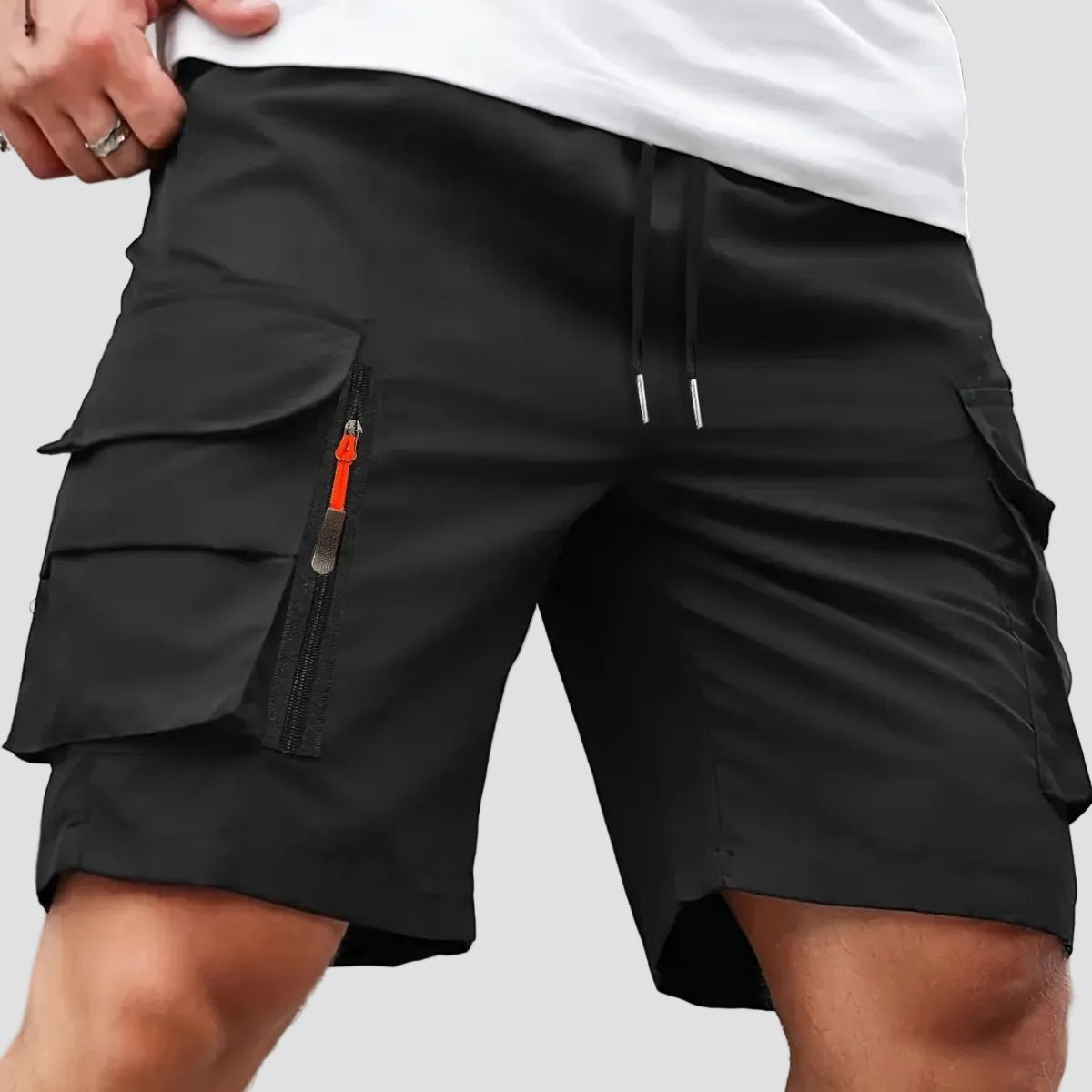 Men Cargo Shorts Relaxed Fit Zip Pockets