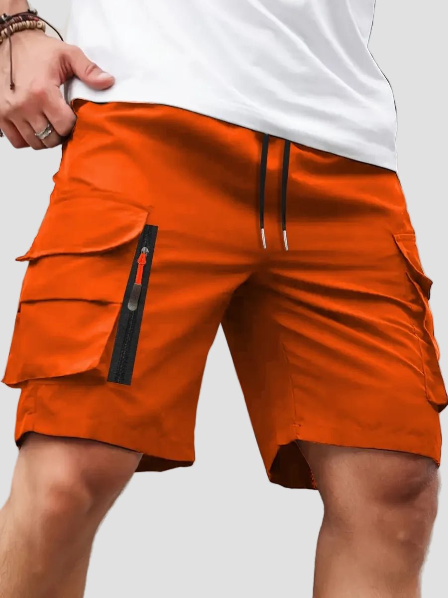 Men Cargo Shorts Relaxed Fit Zip Pockets