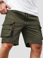 Men Cargo Shorts Relaxed Fit Zip Pockets
