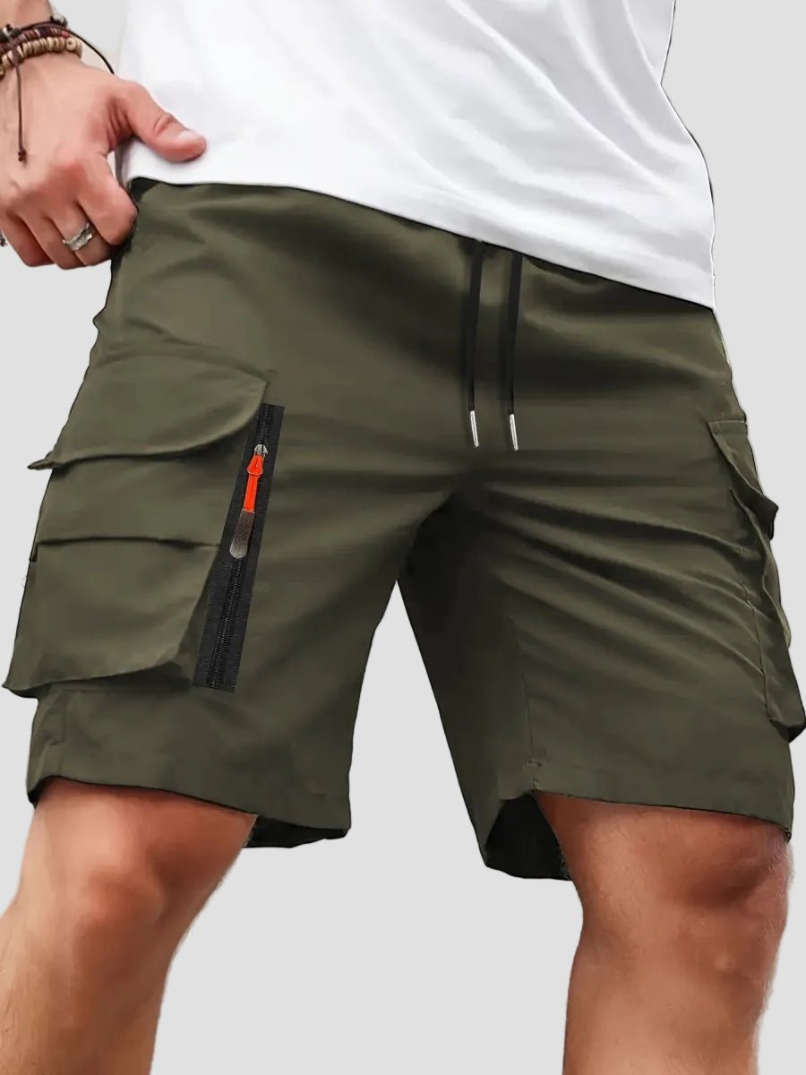Men Cargo Shorts Relaxed Fit Zip Pockets