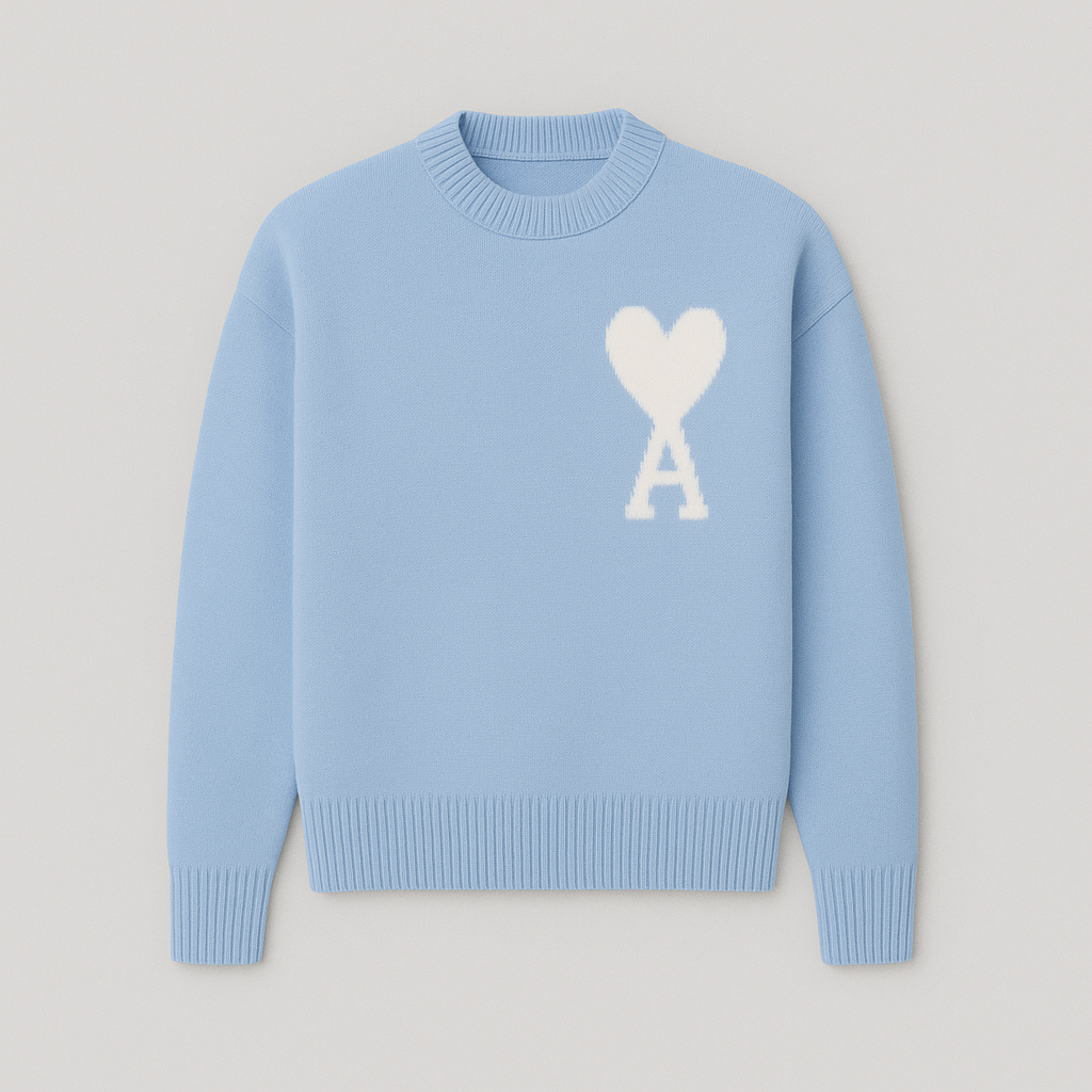Romy | Women's Oversized Sweater | Heart Ace Print, Round Neck | All-Season