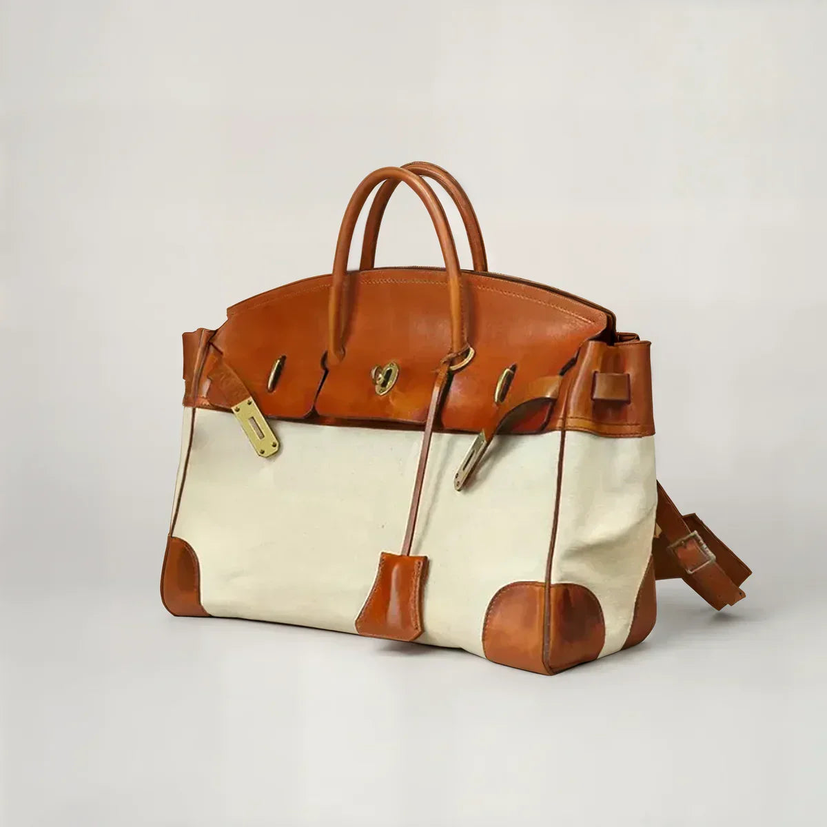 Maeve | Weekend Bag | Top Grain Leather, Spill-Resistant | Light Chocolate