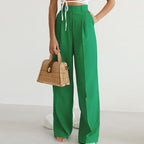 Wide Leg Linen Pants Women High Waist Pleated | Anouk