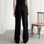 Wide Leg Linen Pants Women High Waist Pleated | Anouk