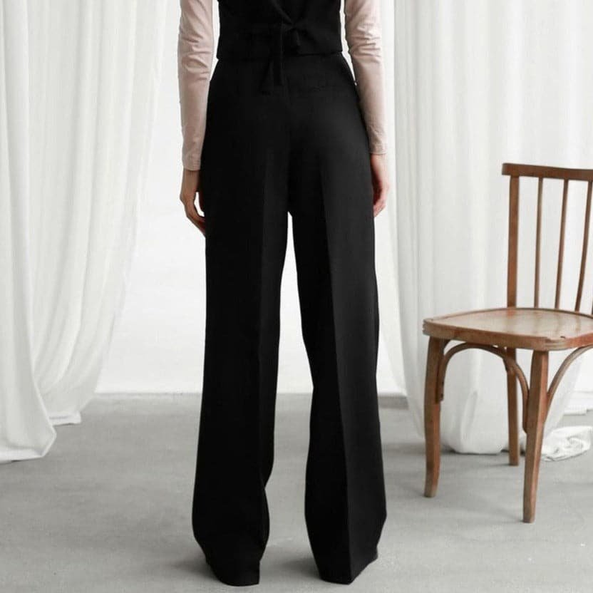 Wide Leg Linen Pants Women High Waist Pleated | Anouk