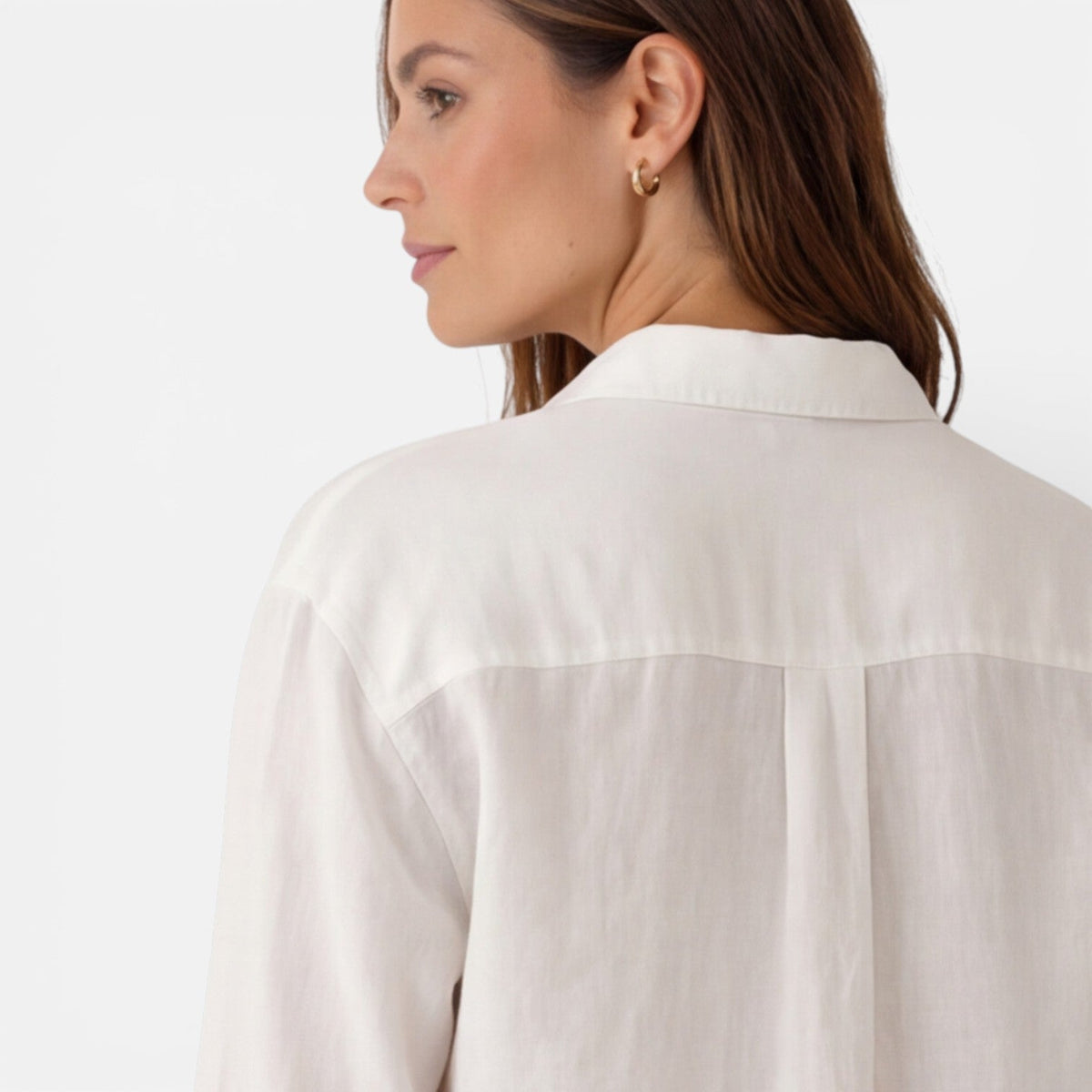 Linen Shirt Men Women Cotton Blend Breathable Lightweight Relaxed Fit