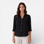 Linen Shirt Men Women Cotton Blend Breathable Lightweight Relaxed Fit